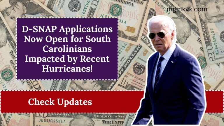 D-SNAP Applications Now Open for South Carolinians Impacted by Recent Hurricanes!