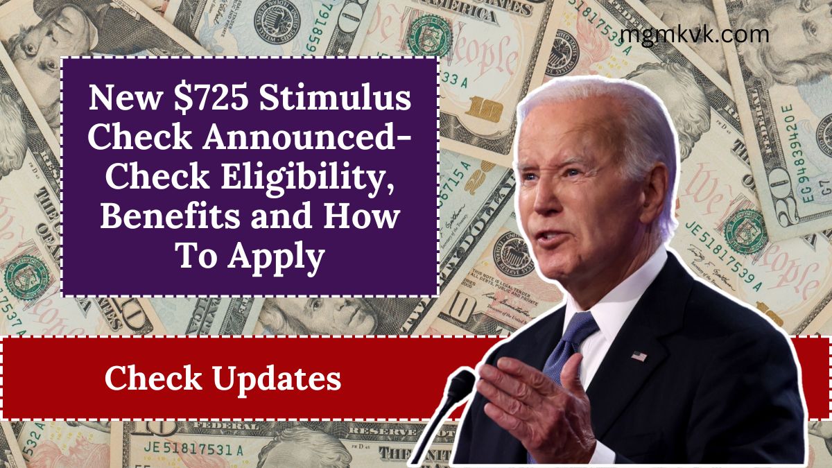 New $725 Stimulus Check Announced- Check Eligibility, Benefits and How To Apply